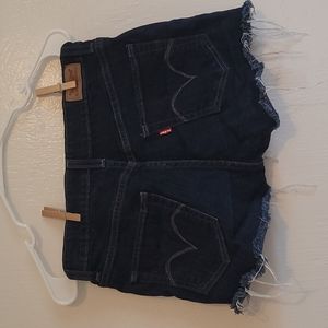Dark Wash Levi's Cutoff Shorts